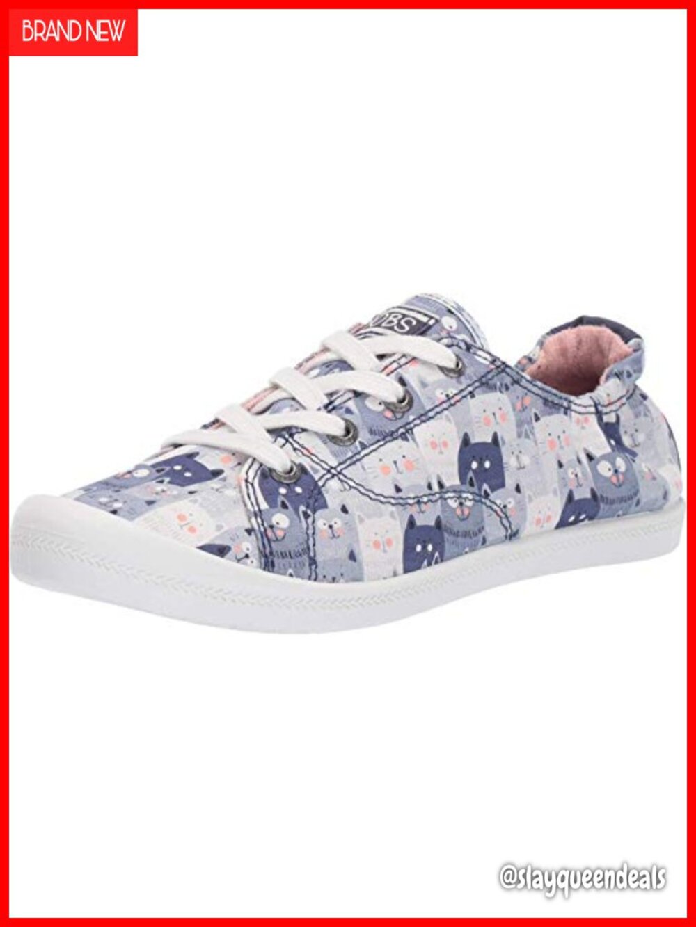 Women's Beach Bingo Kitty Concert Sneakers Memory Foam Flexible Slip-On